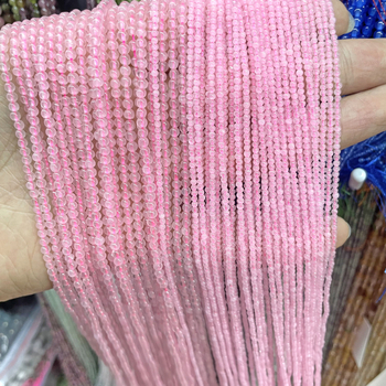 Ružičasti kvarc raspršene perle – polugotovi DIY komponente za narukvice i ogrlice; Materijal: ružičasti kvarc; Tip: raspršene perle; Obrada: rezanje, brušenje, poliranje