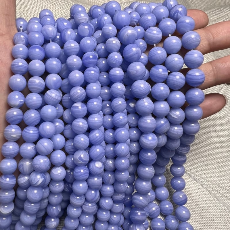 Sintetičke ljubičaste ahat kuglice – kružne i s linijama, slobodne perle za DIY nakit, komponente za narukvicu