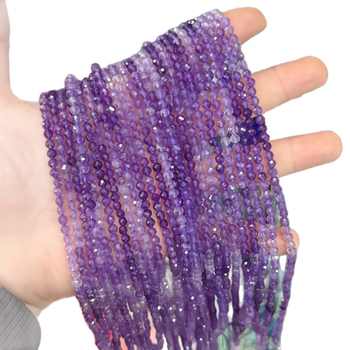 Prirodne ametistne facete kristalne perle 2mm, 3mm i 4mm za DIY nakit, perle za narukvice i lančić, poluproizvod