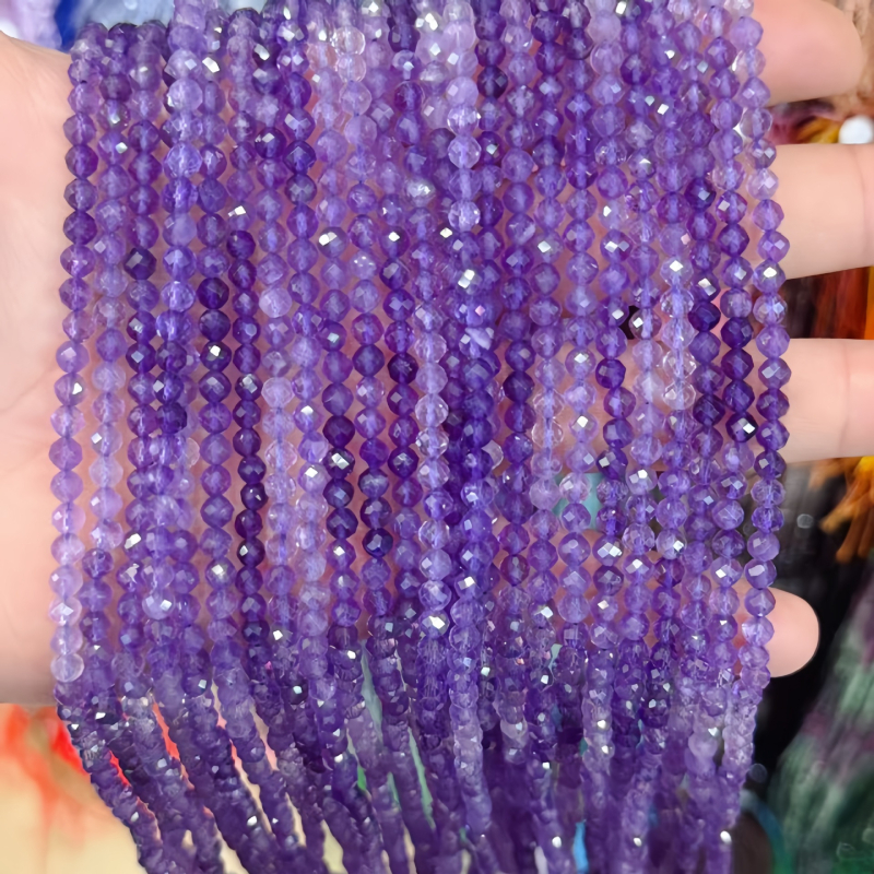 Prirodne ametistne facete kristalne perle 2mm, 3mm i 4mm za DIY nakit, perle za narukvice i lančić, poluproizvod