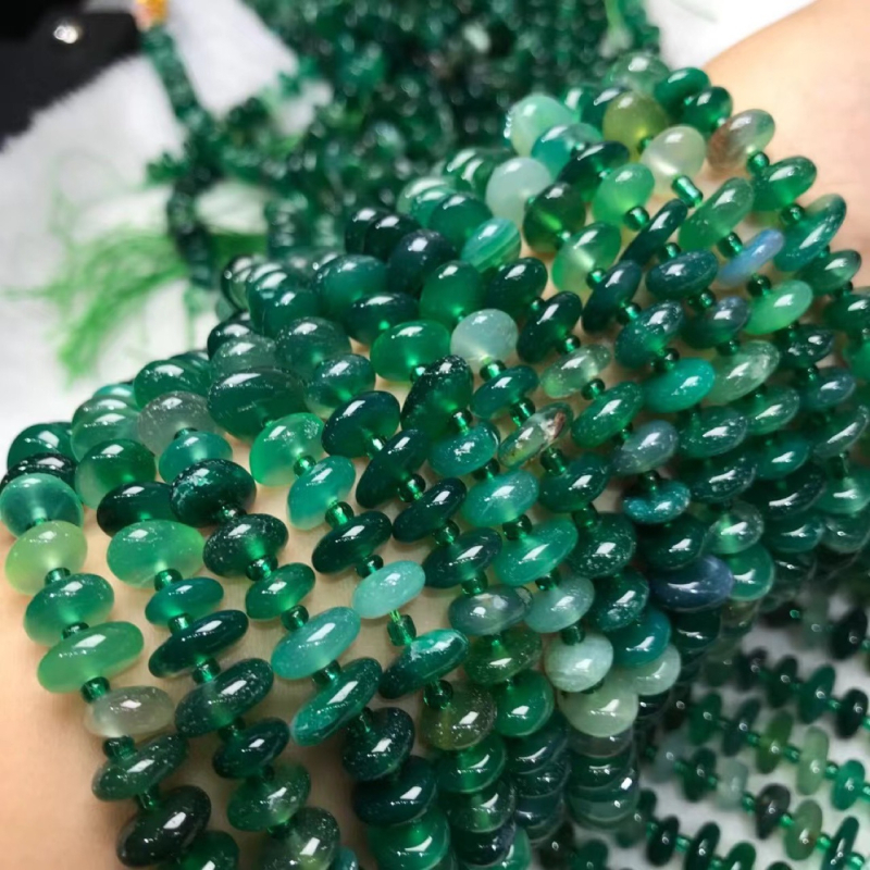 Korálci za ogrlicu – polu završeni komadi achata Perzijskog Zaljeva, s kopčom, polirani, za DIY nakit, etno retro stil