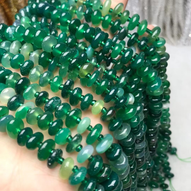 Korálci za ogrlicu – polu završeni komadi achata Perzijskog Zaljeva, s kopčom, polirani, za DIY nakit, etno retro stil