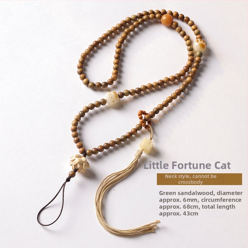 Mobiliojo telefono kaklo laikiklis su Bodhi karoliukais, pintas dizainas, poliesterio virvė, metalinė sagtis – pritaikoma