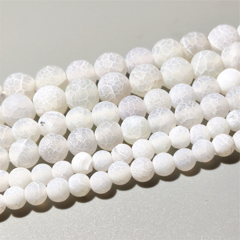 Beads za DIY nakit - Polirane matne agatne kuglice, kružnog oblika, polu završeni dijelovi za naušnice, narukvice i ogrlice