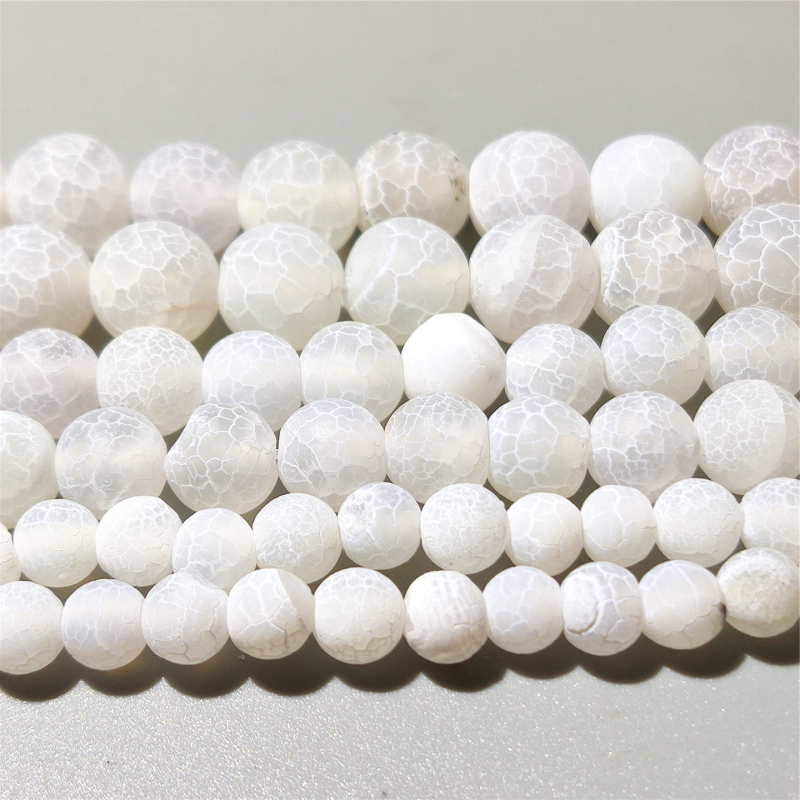 Beads za DIY nakit - Polirane matne agatne kuglice, kružnog oblika, polu završeni dijelovi za naušnice, narukvice i ogrlice