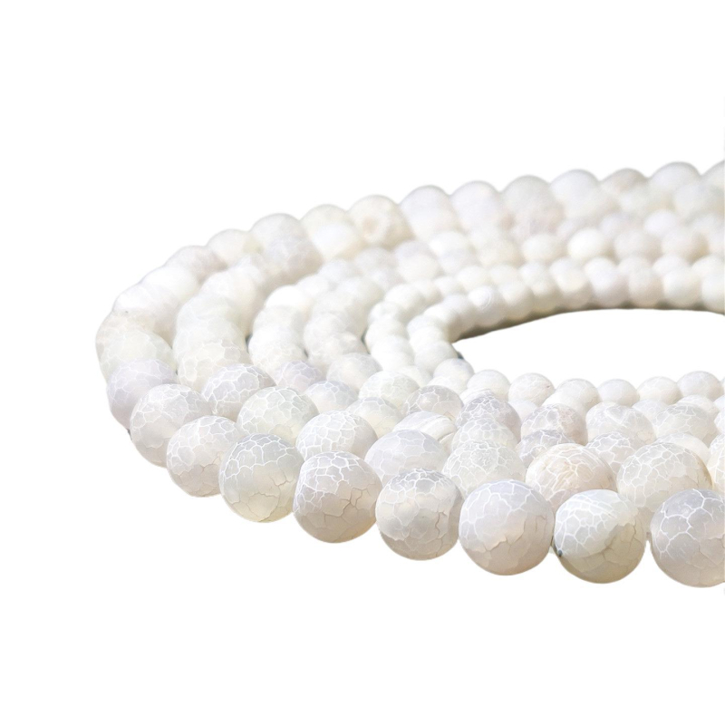 Beads za DIY nakit - Polirane matne agatne kuglice, kružnog oblika, polu završeni dijelovi za naušnice, narukvice i ogrlice