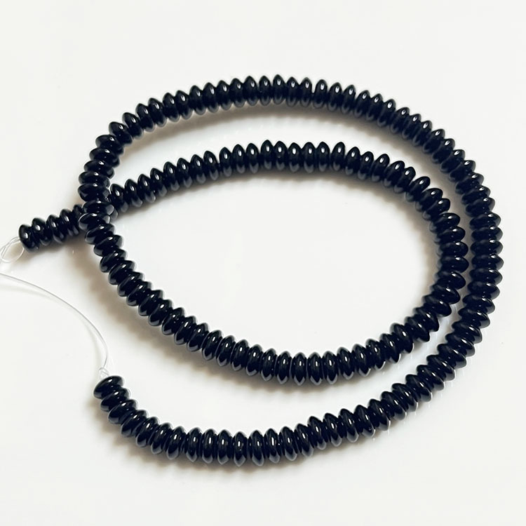 Accesorii pentru brățară: mărgele spacer lustruite din Blackstone, model nobil