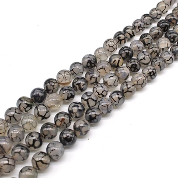 Golyók – Sárkány ere agat gyöngyök, magas minőségű kerek gyöngyök; Anyag: Achát; Feldolgozás: vágás, csiszolás, polírozás; Márka: Feather Jewelry