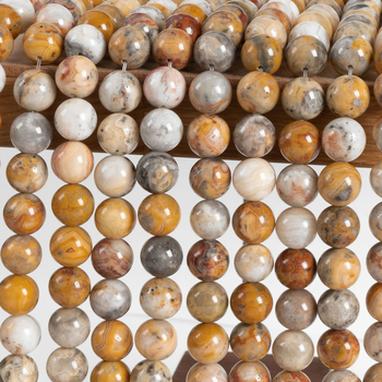 Crazy Agate Perle – Mărgele rotunde pentru bijuterii DIY, textură naturală, prelucrare: tăiere, măcinare, lustruire, Origine: Jinhua, Brand: JINHELL