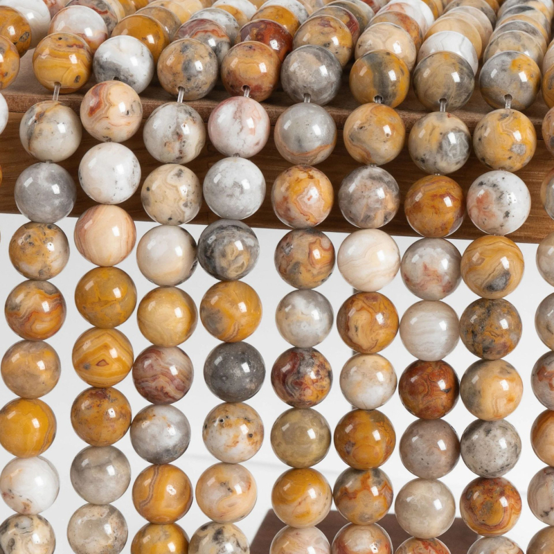 Crazy Agate Perle – Mărgele rotunde pentru bijuterii DIY, textură naturală, prelucrare: tăiere, măcinare, lustruire, Origine: Jinhua, Brand: JINHELL