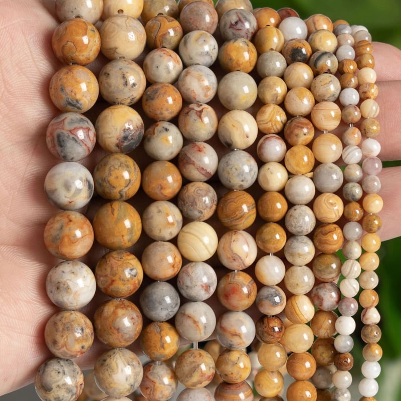 Crazy Agate Perle – Mărgele rotunde pentru bijuterii DIY, textură naturală, prelucrare: tăiere, măcinare, lustruire, Origine: Jinhua, Brand: JINHELL