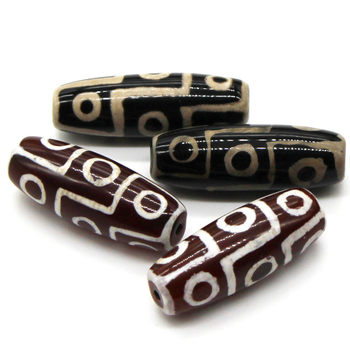 Mărgele baril din agat cu nouă ochi, pandantiv DIY pentru colier, lustruite, model QT