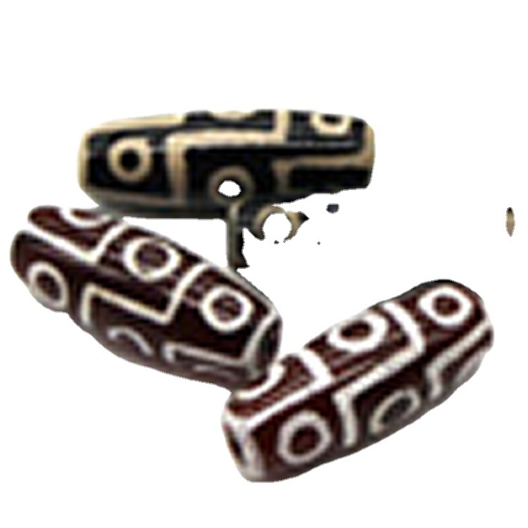 Mărgele baril din agat cu nouă ochi, pandantiv DIY pentru colier, lustruite, model QT