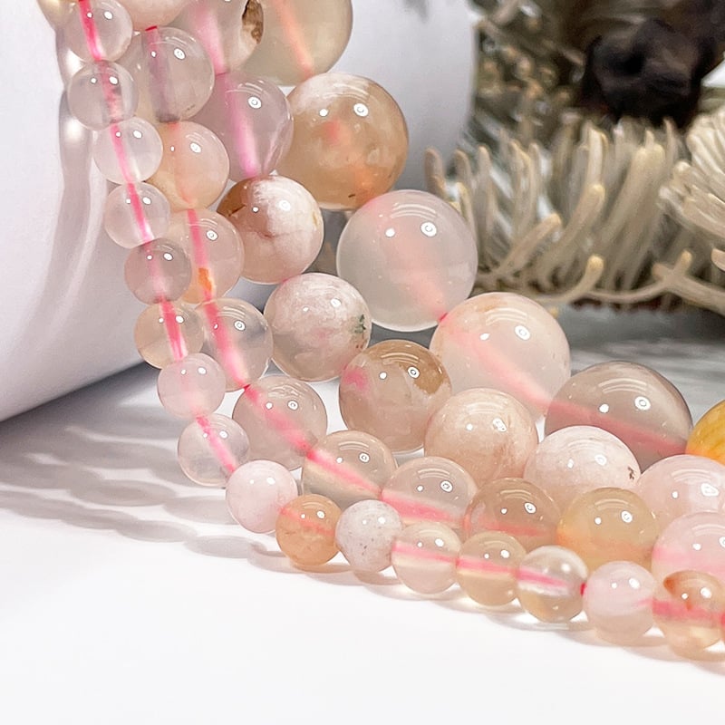 Mărgele libere din agat de cireș, rotunde, lustruite