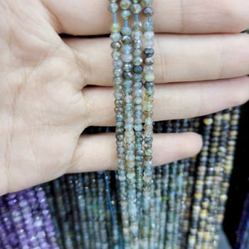 Margele Abacus din agat Water Grass, facetate - mărgele rotunde pentru bijuterii DIY, piatră, frezare și lustruire, șir neterminat