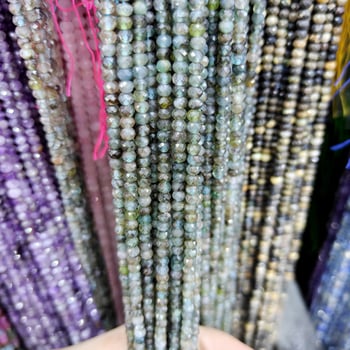 Margele Abacus din agat Water Grass, facetate - mărgele rotunde pentru bijuterii DIY, piatră, frezare și lustruire, șir neterminat