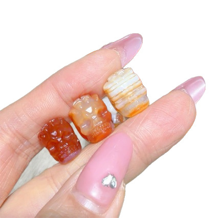 Crvene ahat kuglice – razdjelnici za DIY nakit – komponente za narukvicu i lančić, ručno izrađeni modni dodaci, 8 mm