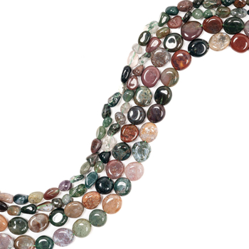 DIY gyöngy alkatrészek – szabálytalan természetes indián achát gyöngyök, kézzel készített, sokoldalú stílus