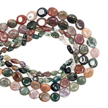 DIY gyöngy alkatrészek – szabálytalan természetes indián achát gyöngyök, kézzel készített, sokoldalú stílus