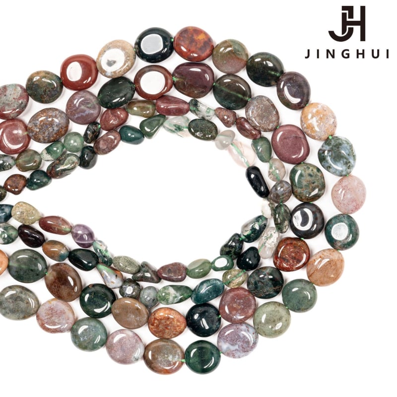 DIY gyöngy alkatrészek – szabálytalan természetes indián achát gyöngyök, kézzel készített, sokoldalú stílus