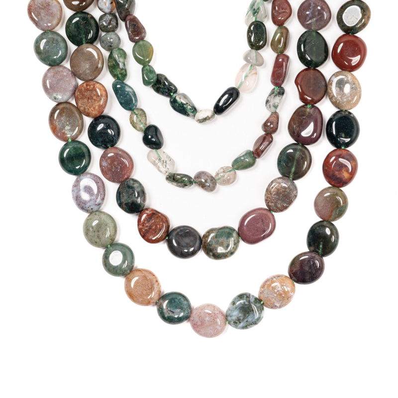 DIY gyöngy alkatrészek – szabálytalan természetes indián achát gyöngyök, kézzel készített, sokoldalú stílus