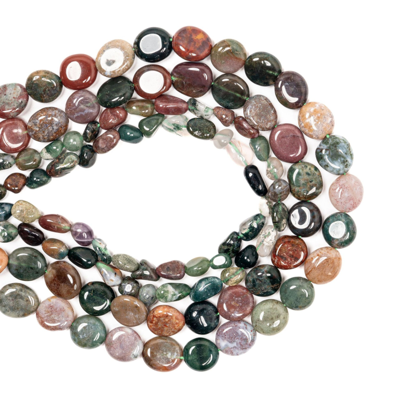 DIY gyöngy alkatrészek – szabálytalan természetes indián achát gyöngyök, kézzel készített, sokoldalú stílus