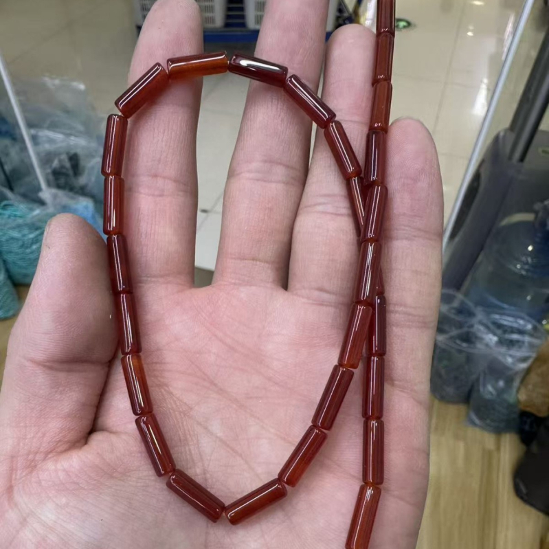 Valjkaste agatne perle – Barokni stil, Gravirano, Dodaci za DIY nakit