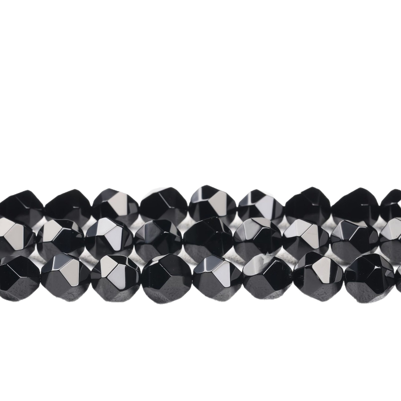 Crne agatne facetirane perle, 10 mm, slobodne perle za DIY nakit, visokokvalitetne