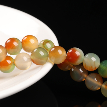 agat gyöngyök ékszerekhez, csiszolt és polírozott, magas minőségű, kör alakú