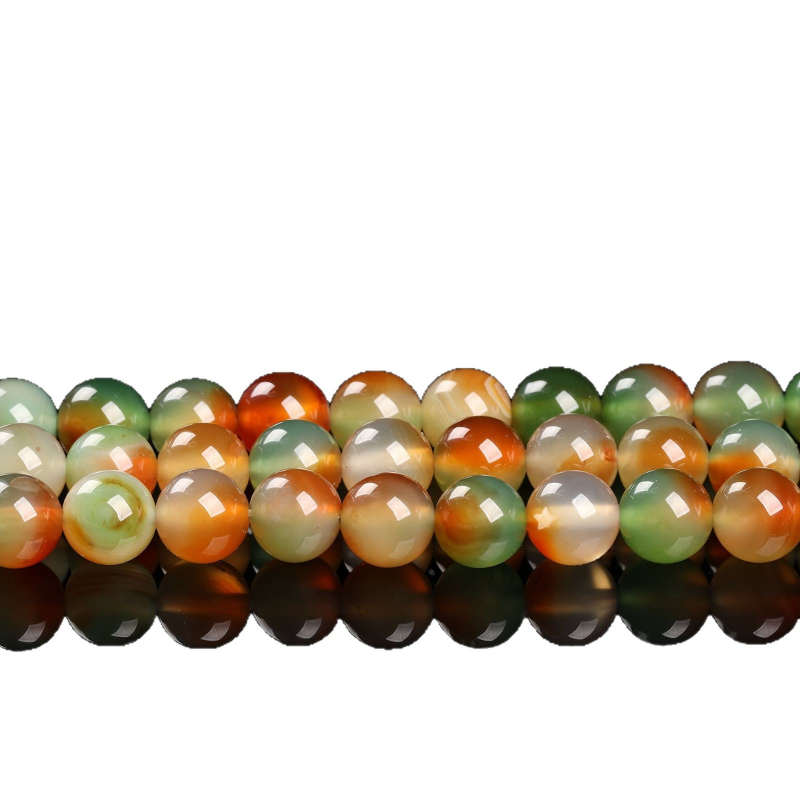 agat gyöngyök ékszerekhez, csiszolt és polírozott, magas minőségű, kör alakú