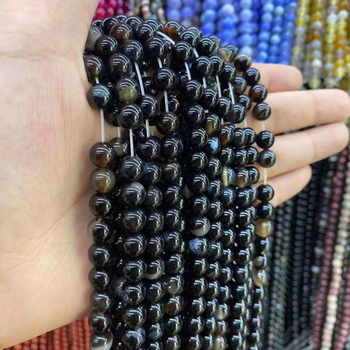 Mărgele din agată, lucioase, rotunde pentru bijuterii DIY — Material: agat; Procesare: lustruire; Stil: rotunde; Tip: mărgele libere