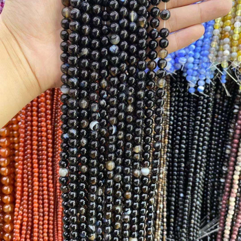 Mărgele din agată, lucioase, rotunde pentru bijuterii DIY — Material: agat; Procesare: lustruire; Stil: rotunde; Tip: mărgele libere