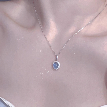 Nakit Mermaid Tears s prirodnim akvamarinom i srebrnim 925, plavi kapljasti privjesak, podesiva duljina 41–50 cm
