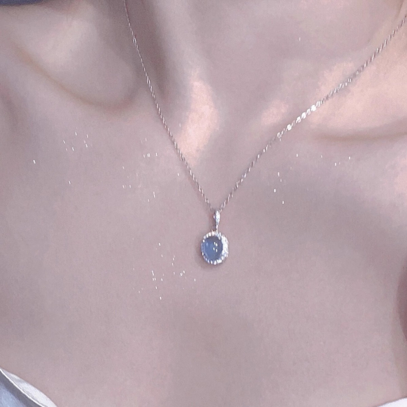 Nakit Mermaid Tears s prirodnim akvamarinom i srebrnim 925, plavi kapljasti privjesak, podesiva duljina 41–50 cm