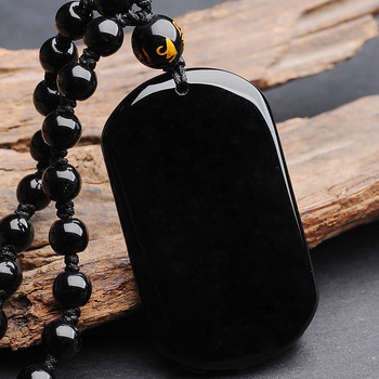 Pandantiv din obsidian de la Super God Jewelry - Stil național, Finisaj lustruit, Model 18328127424