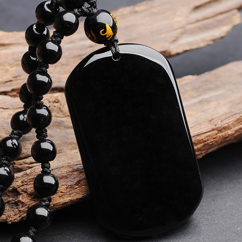 Pandantiv din obsidian de la Super God Jewelry - Stil național, Finisaj lustruit, Model 18328127424