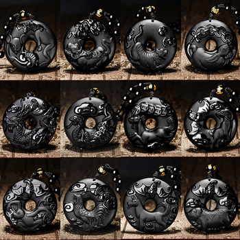 Ogrlica s obsidijanskim zodijakom ha019