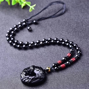 Ogrlica s obsidijanskim zodijakom ha019
