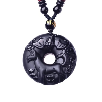Ogrlica s obsidijanskim zodijakom ha019