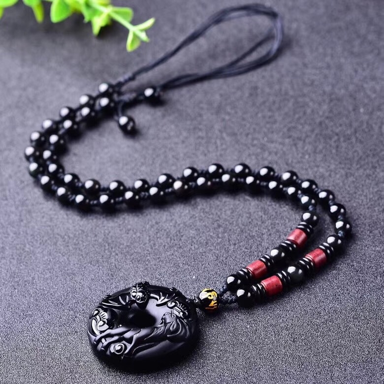 Ogrlica s obsidijanskim zodijakom ha019