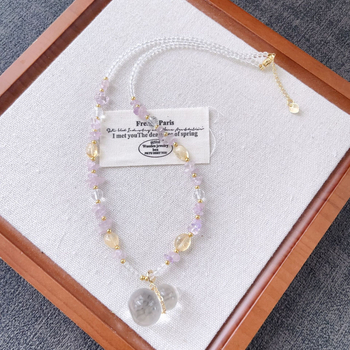 Kristály medálos nyaklánc, kézzel készült, normál lánccal, termékkód YQH173, nőknek