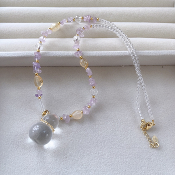 Kristály medálos nyaklánc, kézzel készült, normál lánccal, termékkód YQH173, nőknek