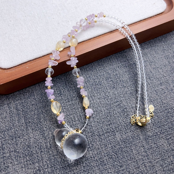 Kristály medálos nyaklánc, kézzel készült, normál lánccal, termékkód YQH173, nőknek