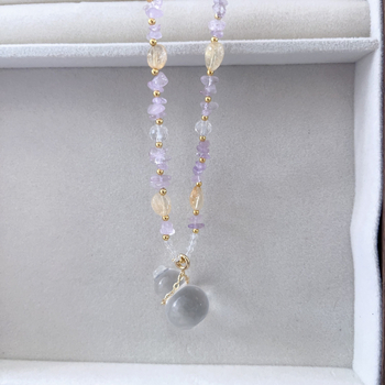 Kristály medálos nyaklánc, kézzel készült, normál lánccal, termékkód YQH173, nőknek