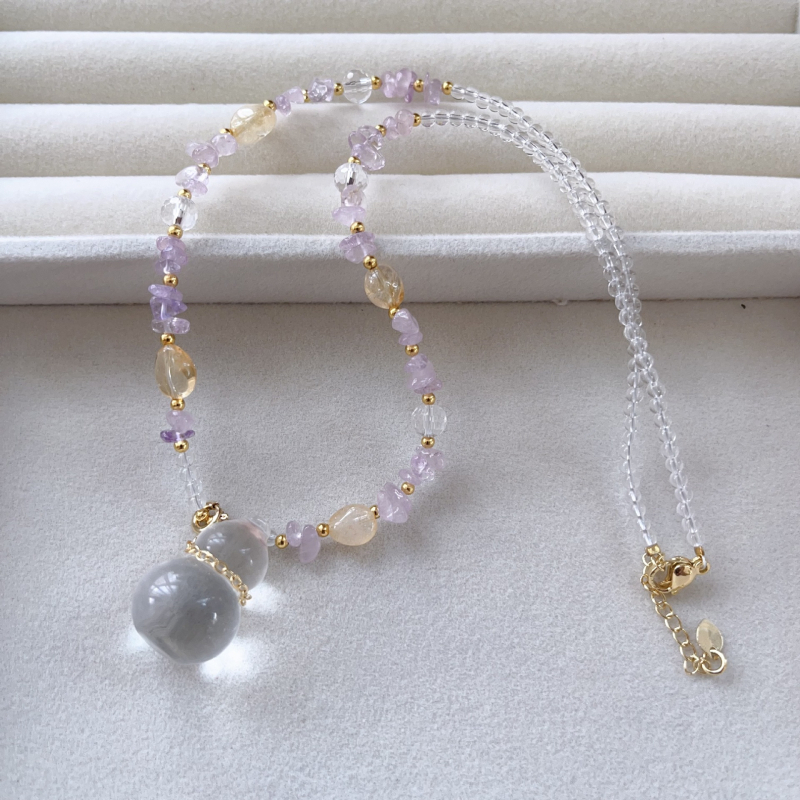 Kristály medálos nyaklánc, kézzel készült, normál lánccal, termékkód YQH173, nőknek