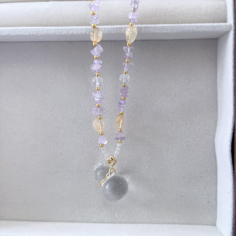 Kristály medálos nyaklánc, kézzel készült, normál lánccal, termékkód YQH173, nőknek