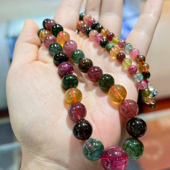 Kristály nyaklánc, Qiaoen, polírozott felület, pastoraális stílus, uniszex