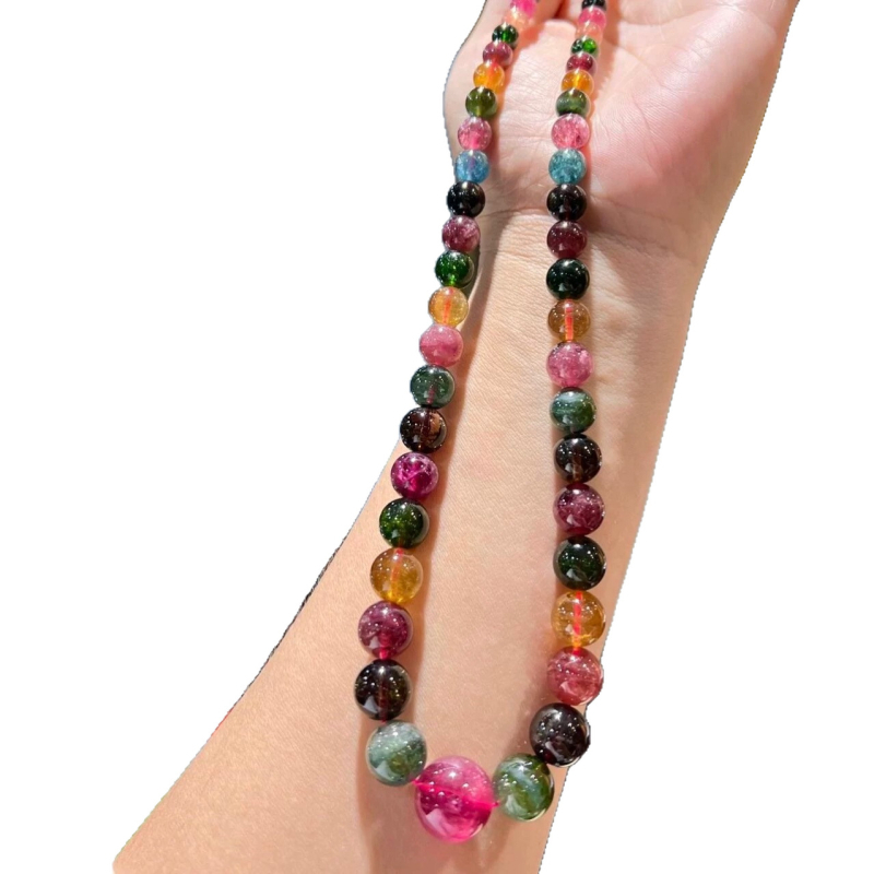 Kristály nyaklánc, Qiaoen, polírozott felület, pastoraális stílus, uniszex