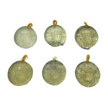 Geometriai kristály medálos nyaklánc, citrin kristály, fényes felület