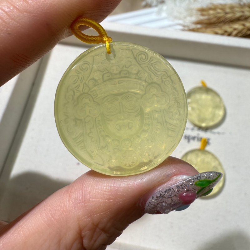 Geometriai kristály medálos nyaklánc, citrin kristály, fényes felület